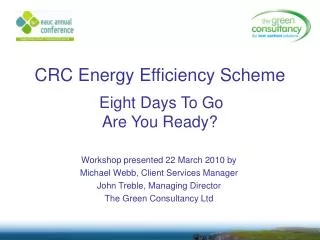 CRC Energy Efficiency Scheme Eight Days To Go Are You Ready?