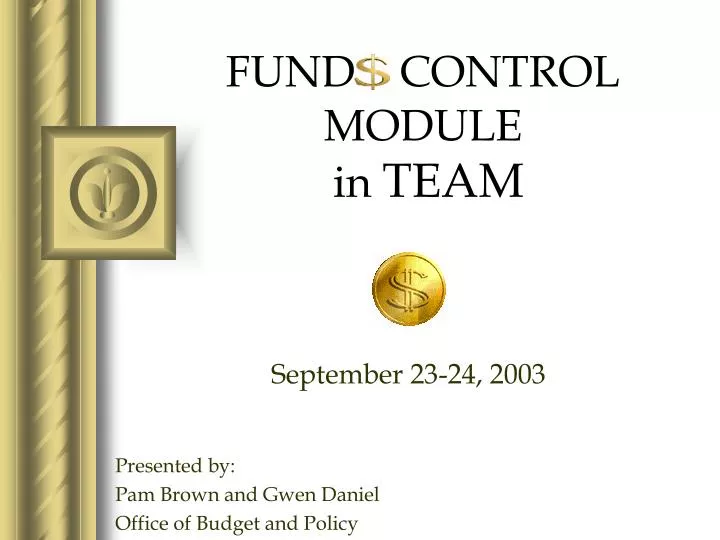 fund control module in team