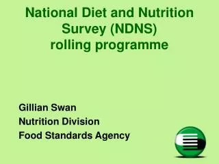 National Diet and Nutrition Survey (NDNS) rolling programme