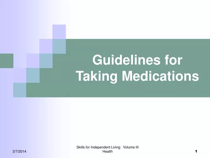 guidelines for taking medications