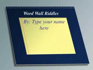 Word Wall Riddles