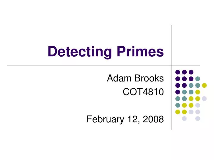detecting primes