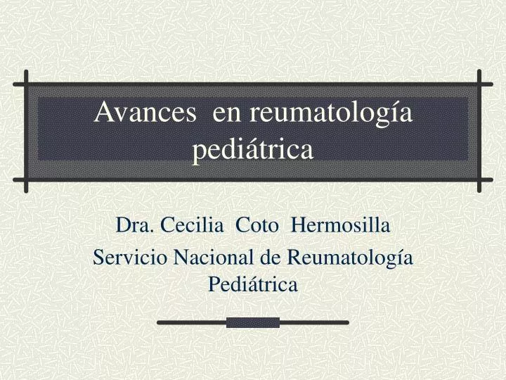 avances en reumatolog a pedi trica