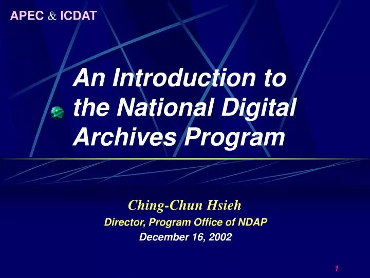 an introduction to the national digital archives program