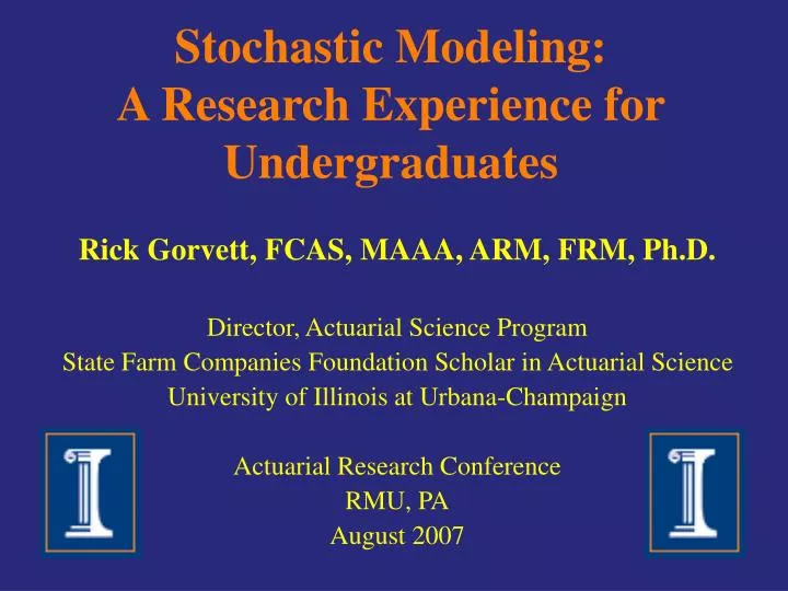 stochastic modeling a research experience for undergraduates