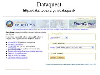 Dataquest http://data1.cde.ca.gov/dataquest/