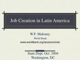 Job Creation in Latin America