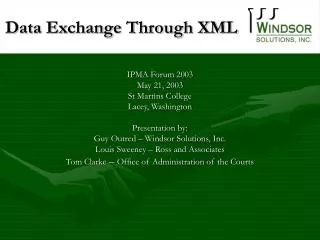 Data Exchange Through XML