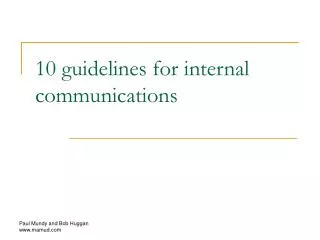 10 guidelines for internal communications