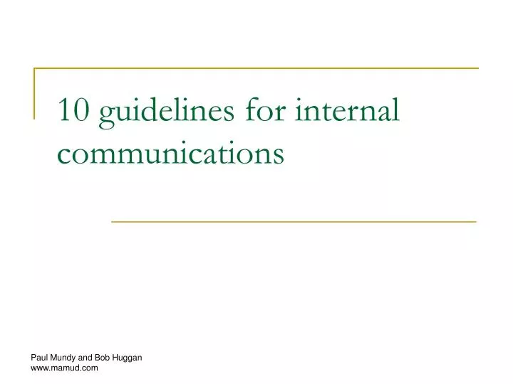 10 guidelines for internal communications