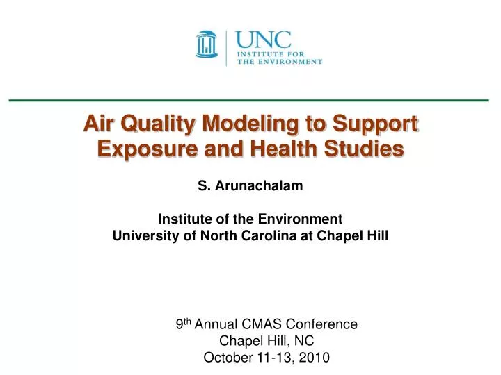 air quality modeling to support exposure and health studies