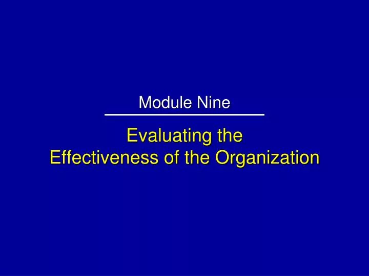 evaluating the effectiveness of the organization