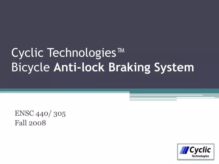 cyclic technologies bicycle anti lock braking system