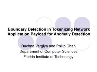 Boundary Detection in Tokenizing Network Application Payload for Anomaly Detection