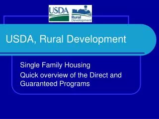 USDA, Rural Development