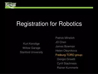Registration for Robotics