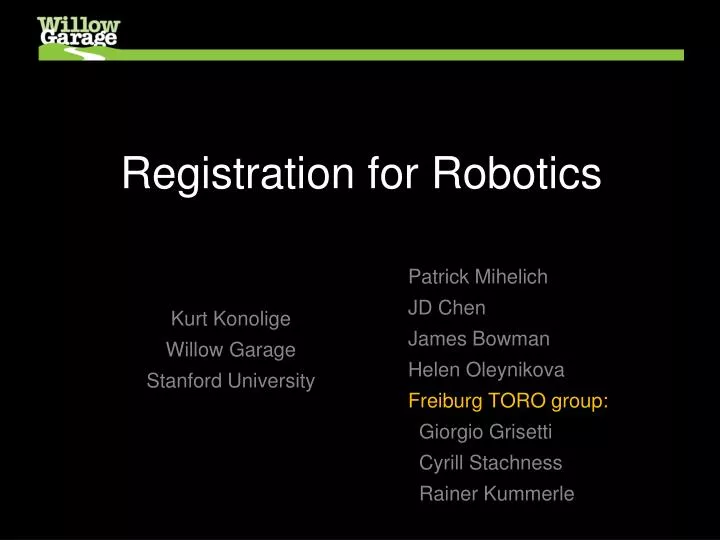 registration for robotics