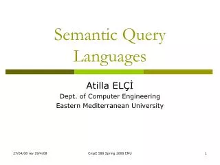Semantic Query Languages
