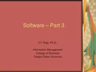 Software – Part 3