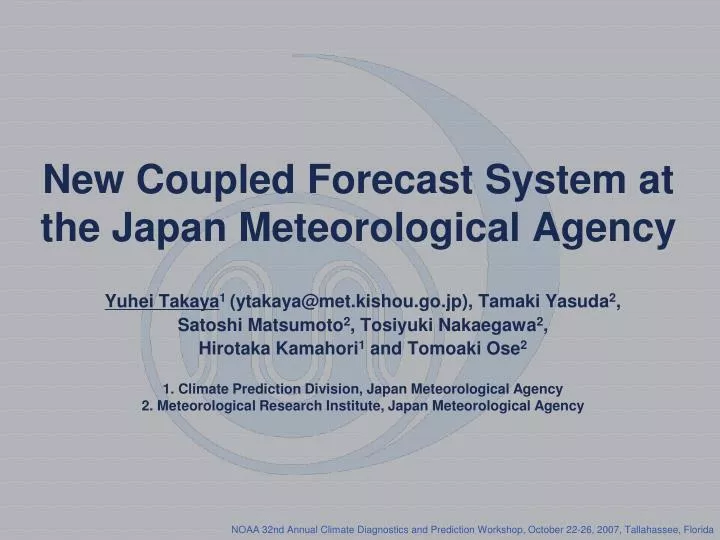 new coupled forecast system at the japan meteorological agency