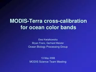 MODIS-Terra cross-calibration for ocean color bands