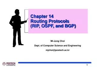 Chapter 14 Routing Protocols (RIP, OSPF, and BGP)