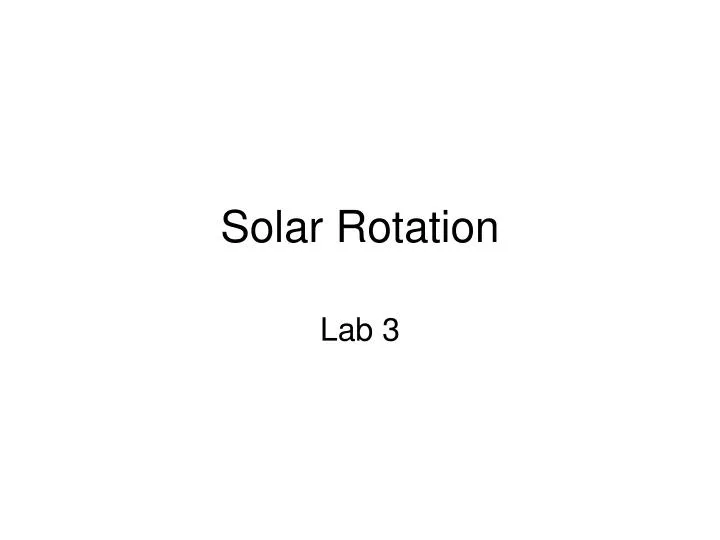 solar rotation