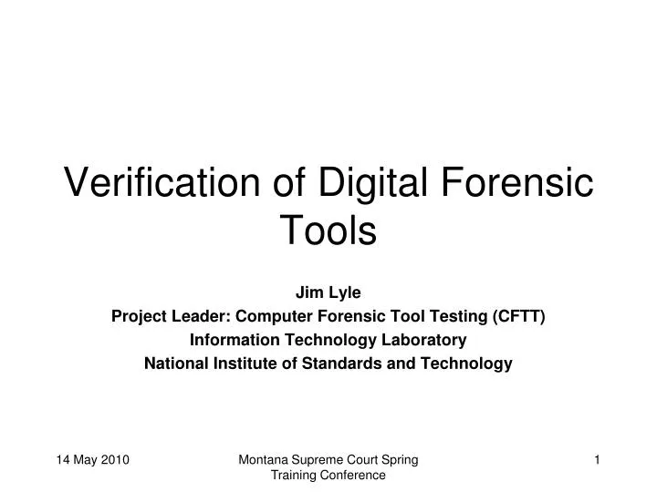 verification of digital forensic tools