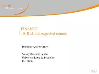 FINANCE 10. Risk and expected returns