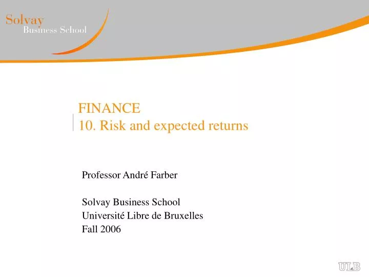 finance 10 risk and expected returns