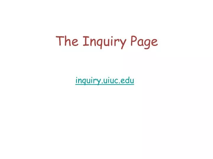 the inquiry page