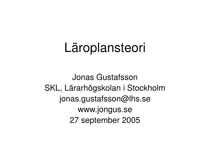 l roplansteori