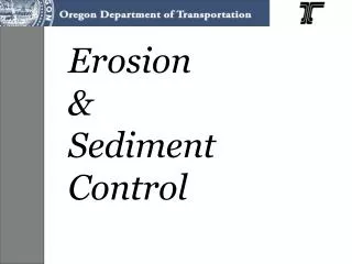 Erosion &amp; Sediment Control