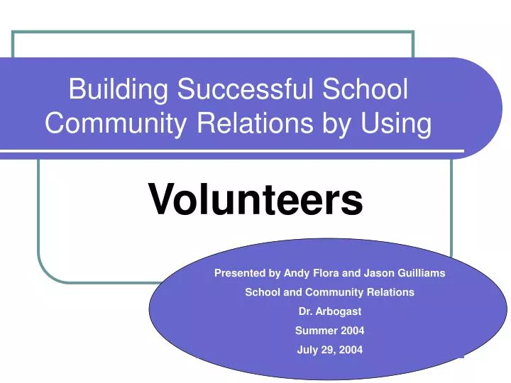 building successful school community relations by using