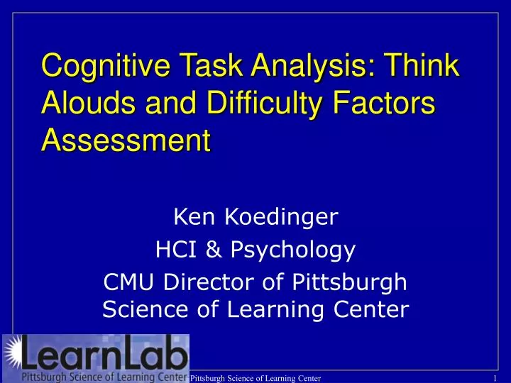 cognitive task analysis think alouds and difficulty factors assessment