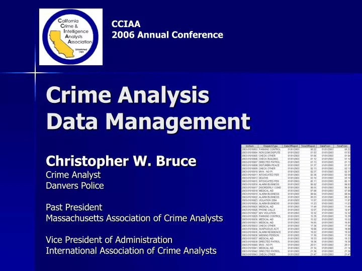 crime analysis data management
