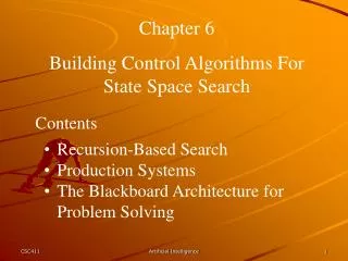 Chapter 6 Building Control Algorithms For State Space Search