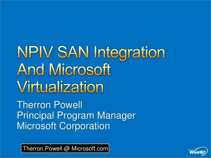 npiv san integration and microsoft virtualization