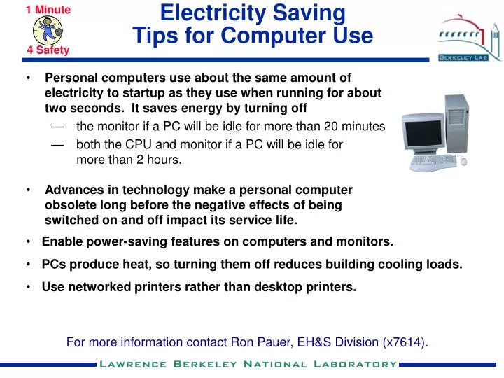electricity saving tips for computer use