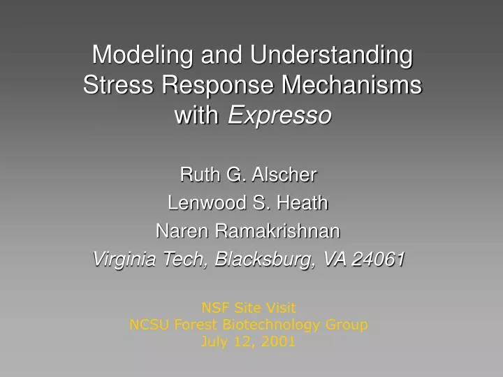 modeling and understanding stress response mechanisms with expresso