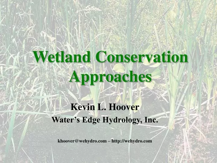 kevin l hoover water s edge hydrology inc khoover@wehydro com http wehydro com