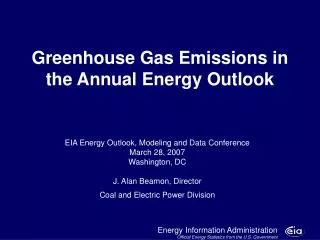 Greenhouse Gas Emissions in the Annual Energy Outlook