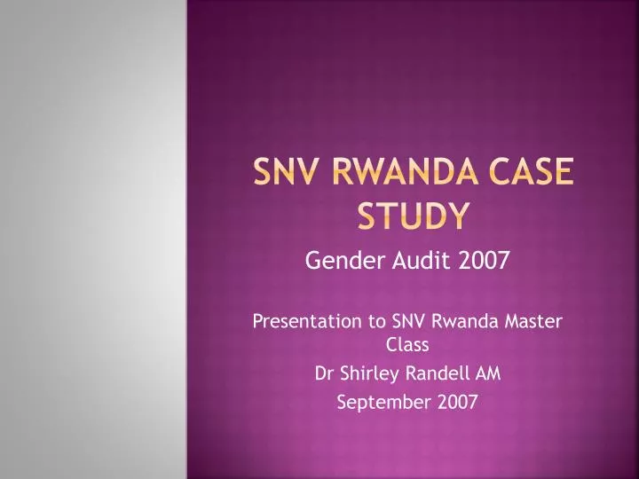 snv rwanda case study