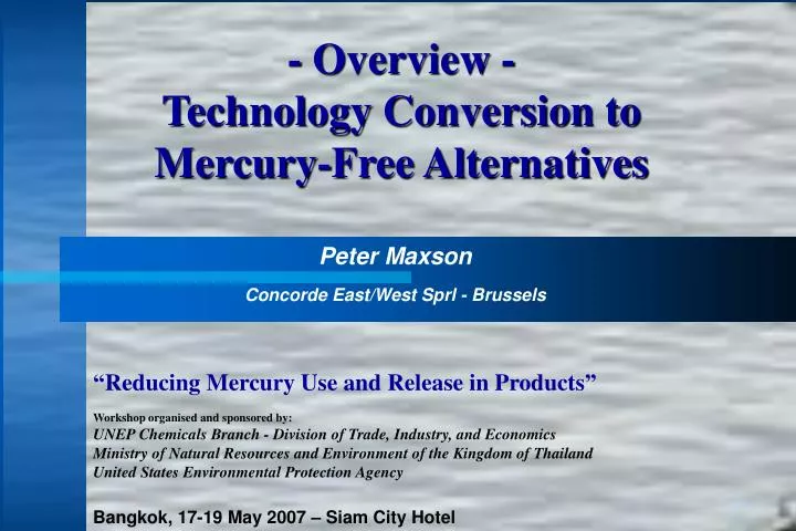 overview technology conversion to mercury free alternatives