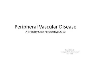 Peripheral Vascular Disease A Primary Care Perspective 2010