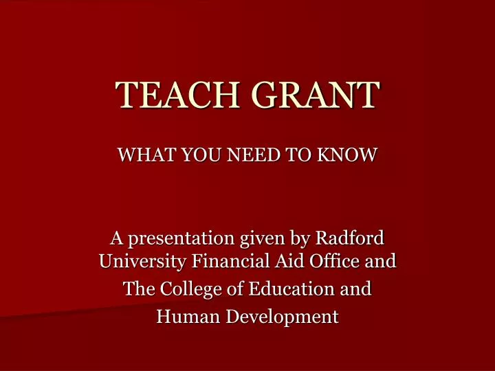 teach grant