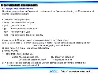 6. Corrosion Rate Measurements