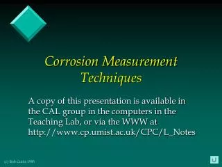 Corrosion Measurement Techniques