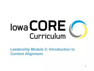 Leadership Module 3: Introduction to Content Alignment