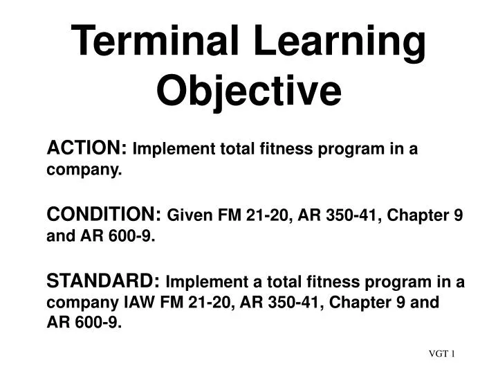 terminal learning objective